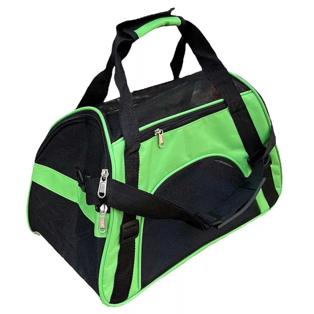Pet Travel Carrier Portable Bag for Cats, Dogs, Kittens or Puppies, Collapsible, Durable, Airline Approved, Travel Friendly, Small Size 17"L x 7.9"W x 11.4"H, Green - Image 3