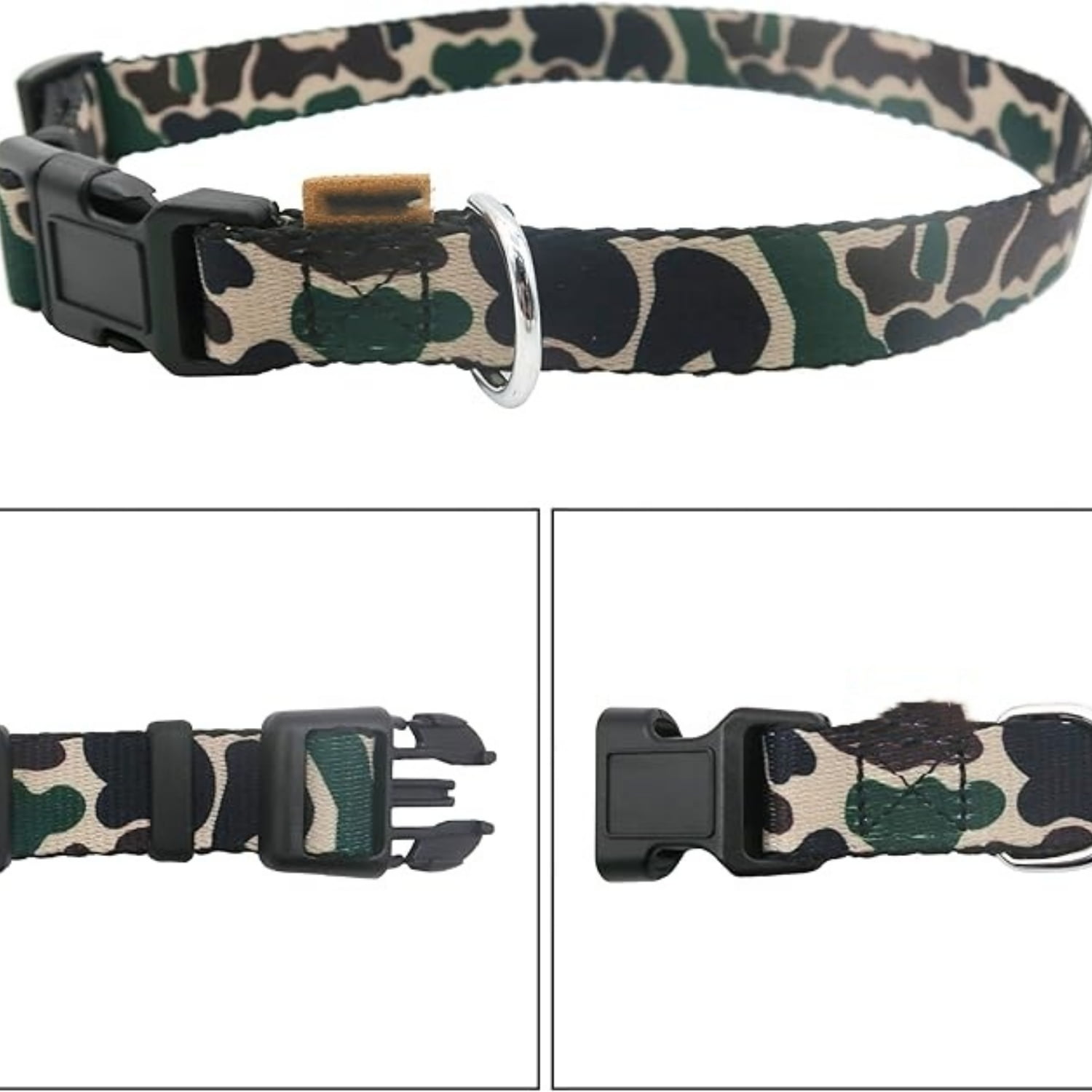 Dog Collar, Cute Camouflage Pattern, Soft and Adjustable Collar with Quick Release Buckle (XS (Neck 9-13", Width 3/8"), Camouflage Green) - Image 4