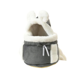 Thickened Winter Cat Backpack, Portable Indoor Pet Bag with Chest-Front Carrying Design, Panoramic Breathable Window, Warm Insulated Cat Carrier for Small Pets, Gray/Pink