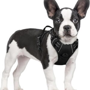 Dog Harness No Pull with 2 Leash Clips, Adjustable Soft Padded, Reflective Oxford No Choke Pet Vest with Easy Control Handle for Large Dogs