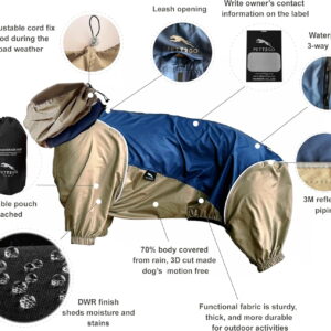 Dog Lightweight Outdoor Windbreaker-Navy Blue