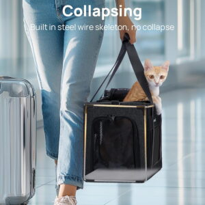 Airline Approved Soft-Sided Pet Carrier with Stable Structure, Breathable Bag for Pets Under 12lbs, Dark Gray