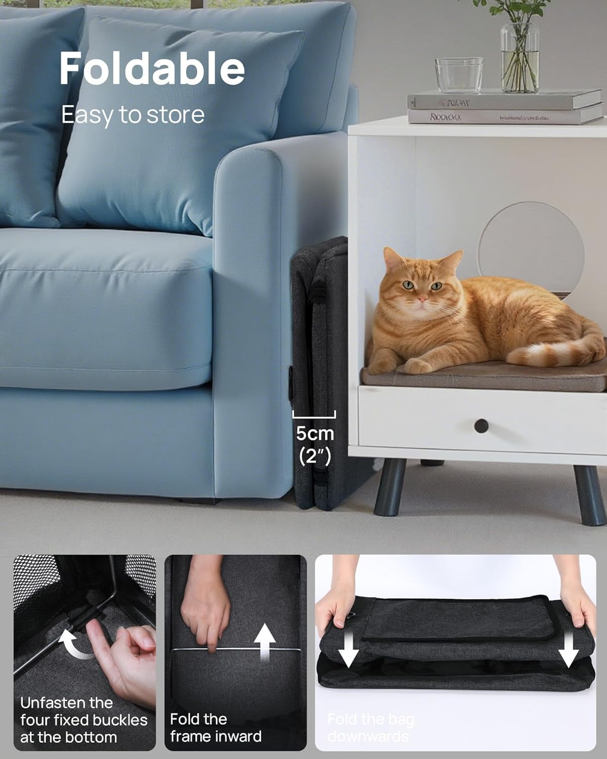 Airline Approved Soft-Sided Pet Carrier with Stable Structure, Breathable Bag for Pets Under 12lbs, Dark Gray - Image 7