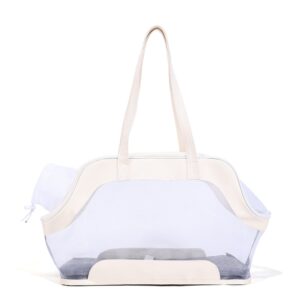 Mesh Pet Carriers Portable Breathable Foldable Bag Bags Outgoing Travel Pet Handbag with Zipper Locking
