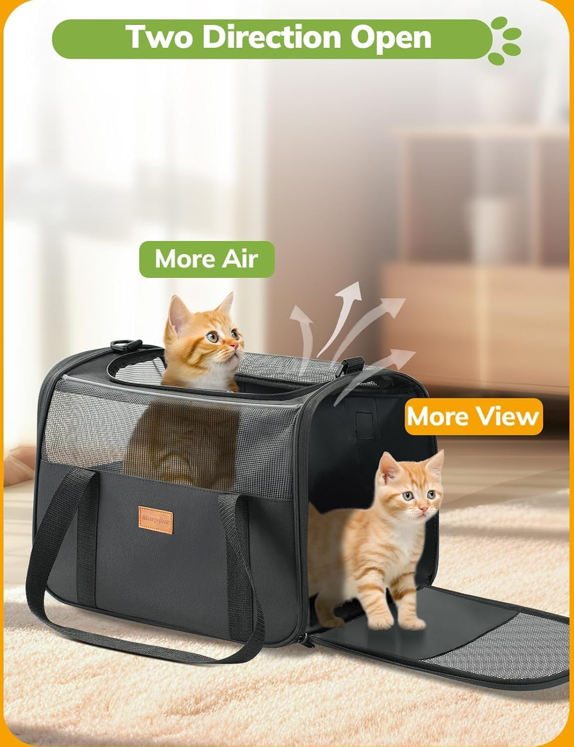 Soft Pet Carrier for Cats & Dogs up to 14lbs - Airline Approved with Safety Buckle - Image 7