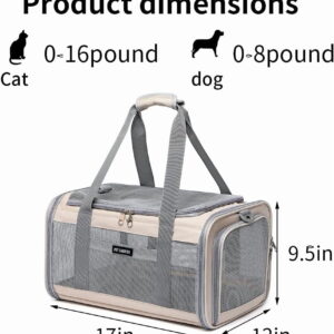 Airline Approved Pet Carrier for Cats and Small Dogs, Breathable Collapsible Travel Bag with Dual Openings