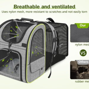 Cat Carrier Backpacks, Expandable Cat Backpack with Breathable Mesh, Pet Carrier Backpack for Cats Small Dogs Puppies Up to 17 Lbs, Dog Carrier Backpack Great for Travel Hiking Camping Outdoor