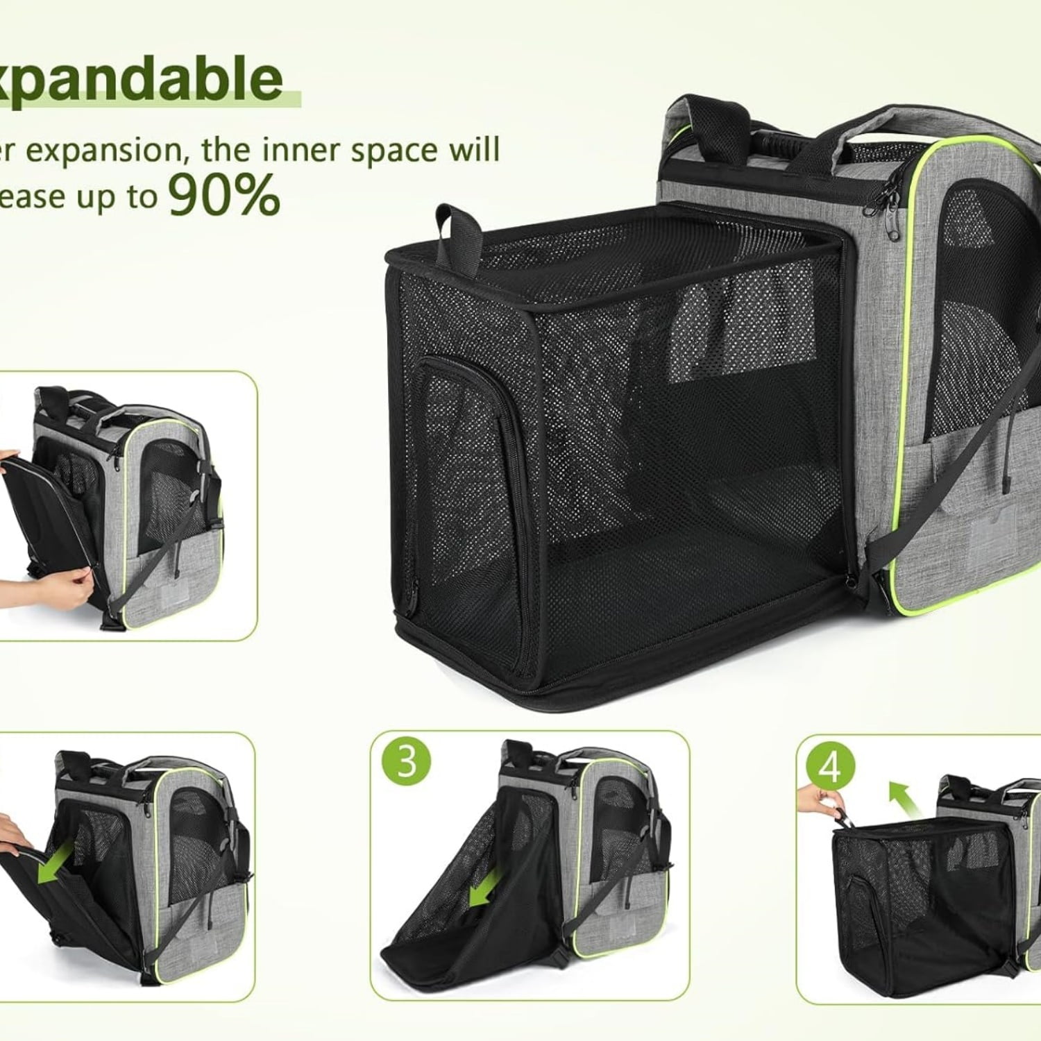 Cat Carrier Backpacks, Expandable Cat Backpack with Breathable Mesh, Pet Carrier Backpack for Cats Small Dogs Puppies Up to 17 Lbs, Dog Carrier Backpack Great for Travel Hiking Camping Outdoor - Image 5