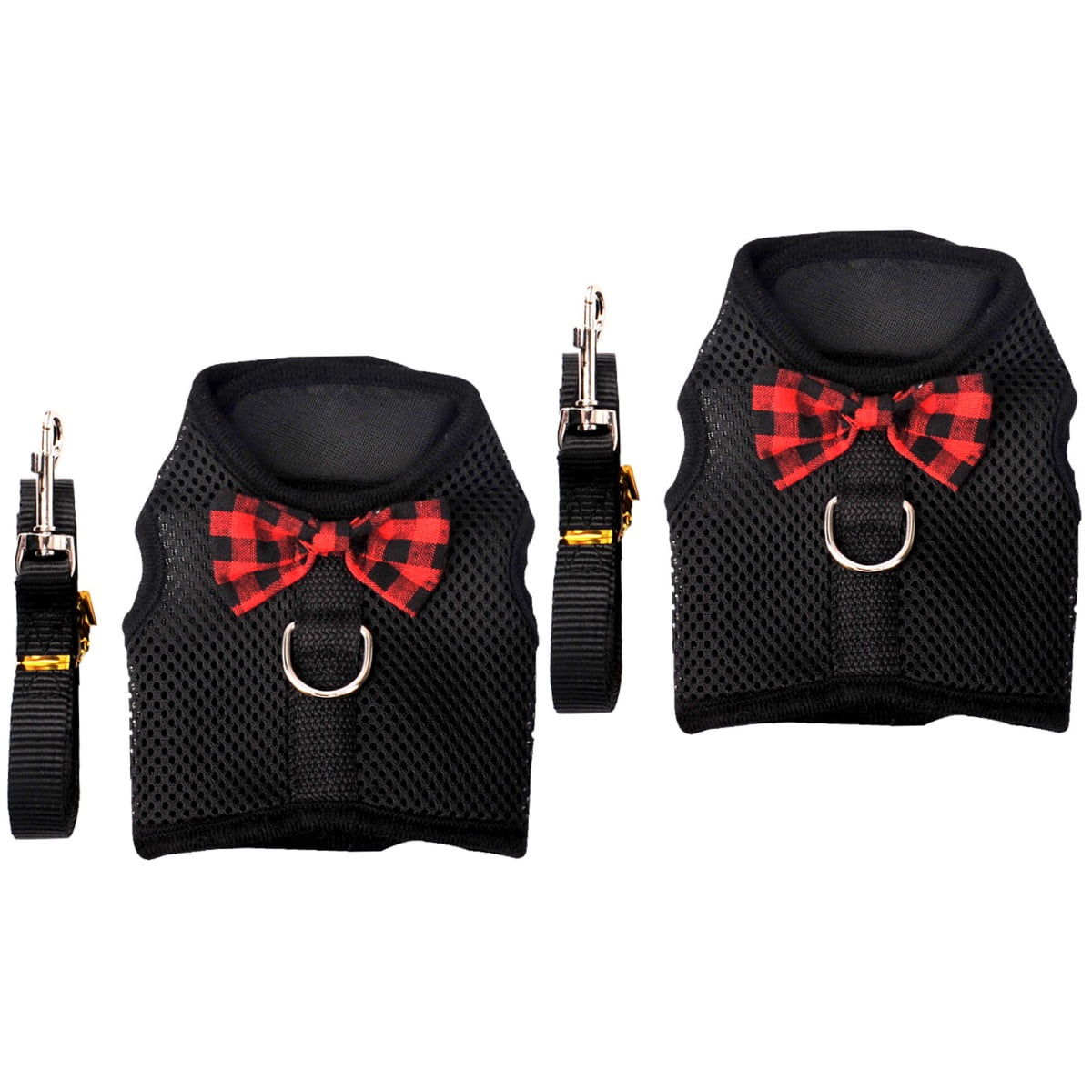 2 Sets Pet Vest Harness Dog Training Harnesses Ferret Travel Black