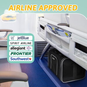 Pet Carrier 17x12x8.5 JetBlue Allegiant Airline Approved, Pet Travel Carrier Bag for Small Cats and Dogs, Soft Dog Carrier for 1-8 LBS Pets, Dog Cat Carrier with Safety Lock Zipper (Black)