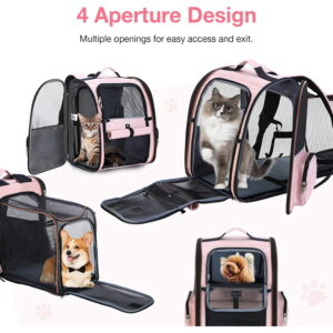 Large Cat Backpack Carrier Expandable Foldable Pet Carrier Backpack for Small Dogs Puppy Medium Cats Fit Up to 18 Lbs for Travel