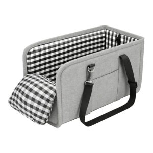 Center Console Dog Car Seat for Small Dogs up to 11lbs, Portable Booster Seat with Armrest and Headrest, Pet Carrier Bag for Travel