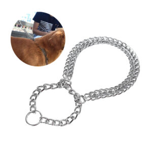 Dog Choke Collar Pet Necklace Harnesses for Large Dogs Silver
