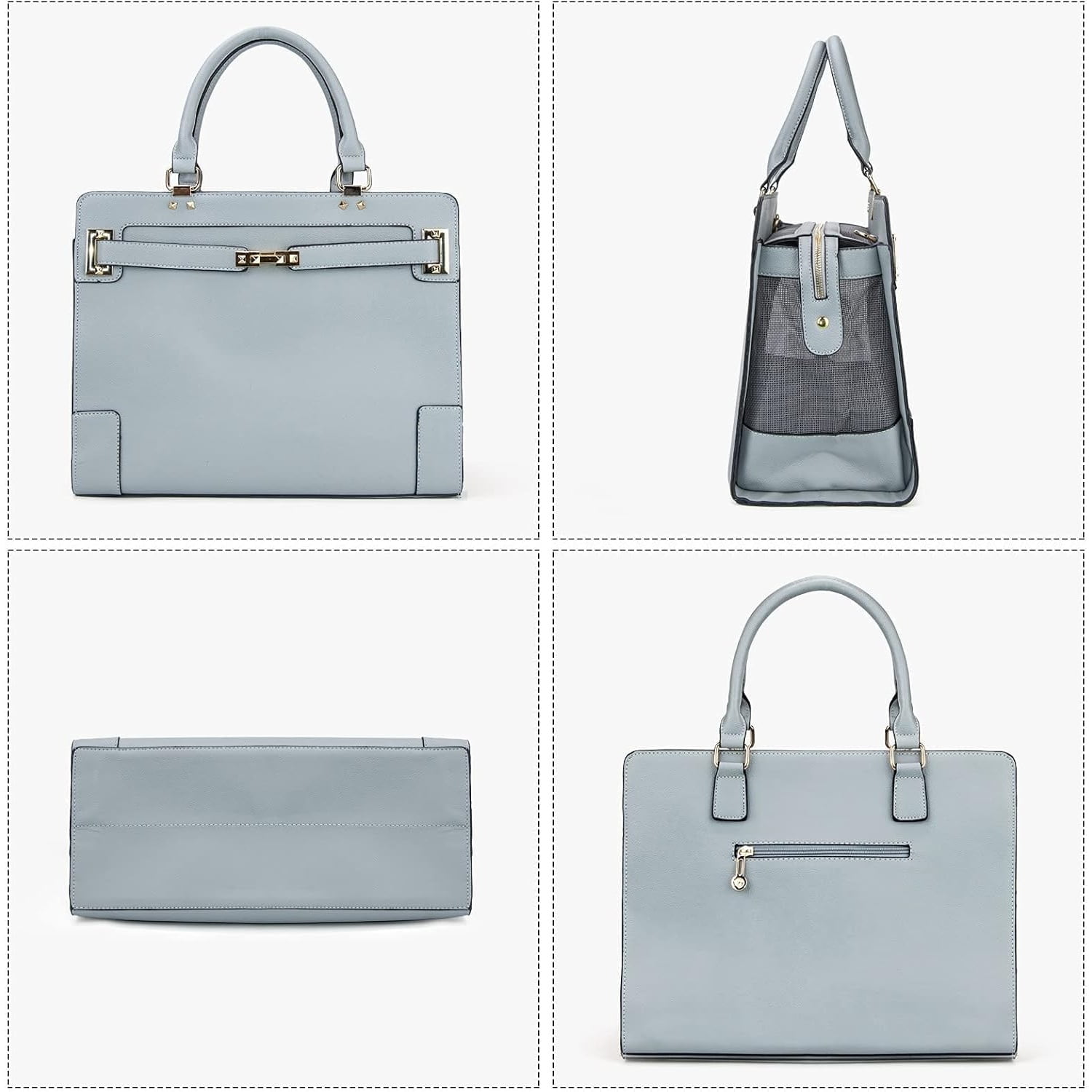 Fashion Pet Carrier Dog Cat Carrier Purse Soft-Sided Leather Handbag Pet Tote Bag for Small Dogs Puppy and Cats - Image 3