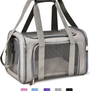 Carriers  Carrier Pet Carrier For Small / Medium Cats Dogs Puppies (Up To 15lbs), TSA Airline Approved Small  Carrier Soft Sided, Collapsible  Travel Puppy Carrier - Grey