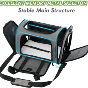 Collapsible Soft Sided Pet Carrier for Small Medium Dogs Cats Airline Approved Travel Bag