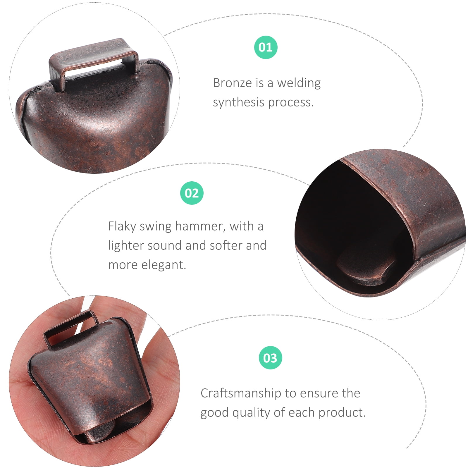 unbranded 2 Pcs Copper Bell Cow Herd for Dog Collar Hanging Christmas Bells Decoration Shop - Image 5