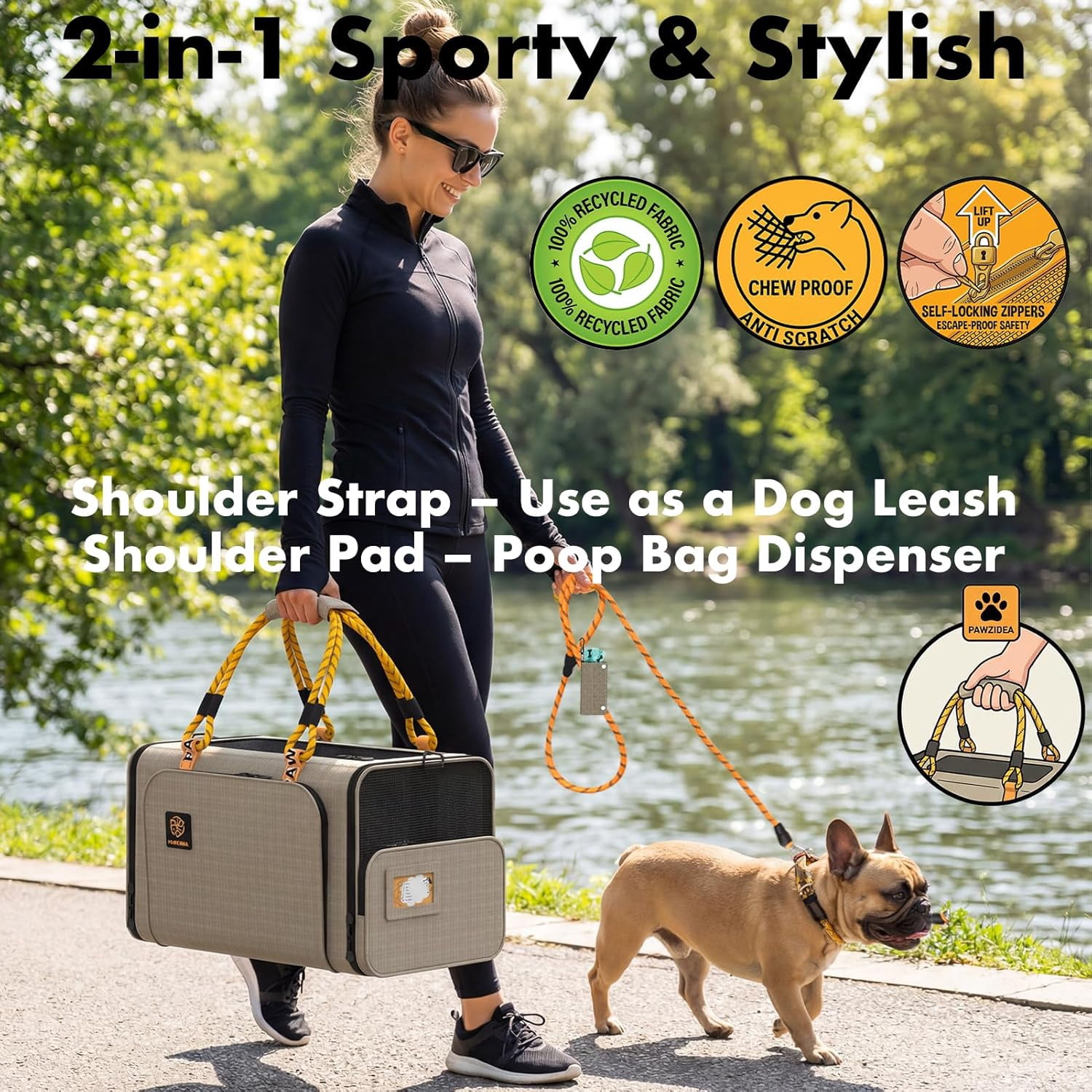 Expandable Pet Carrier TSA Airline Approved, 18″×11″×11″ Soft-Sided Top-Load Carriers for Small Dog & 2 Cats Under Seat, Collapsible Puppy & Animal Travel Bag Up to 18lbs, ID Card, Chew-Proof - Image 2