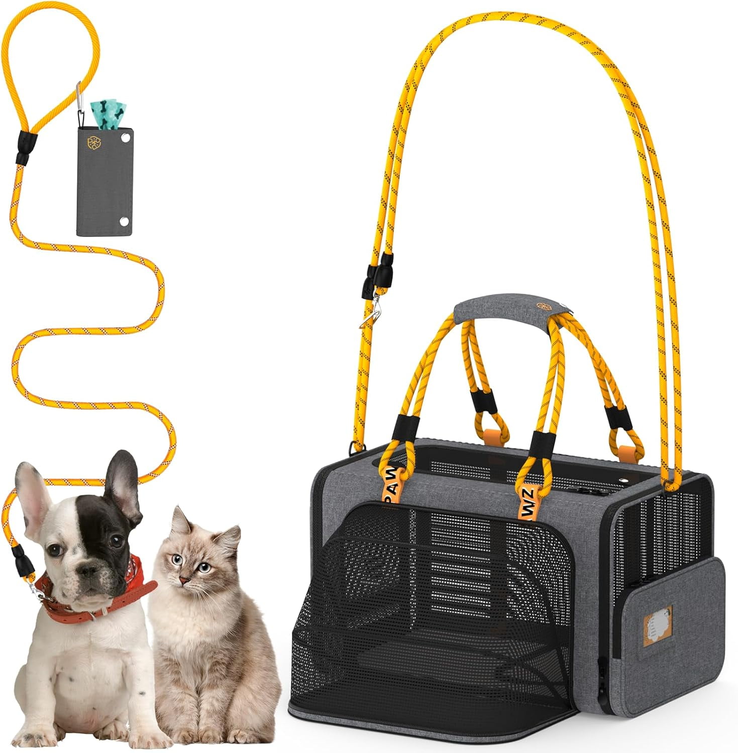 Expandable Pet Carrier TSA Airline Approved, 18″×11″×11″ Soft-Sided Top-Load Carriers for Small Dog & 2 Cats Under Seat, Collapsible Puppy & Animal Travel Bag Up to 18lbs, ID Card, Chew-Proof - Image 9