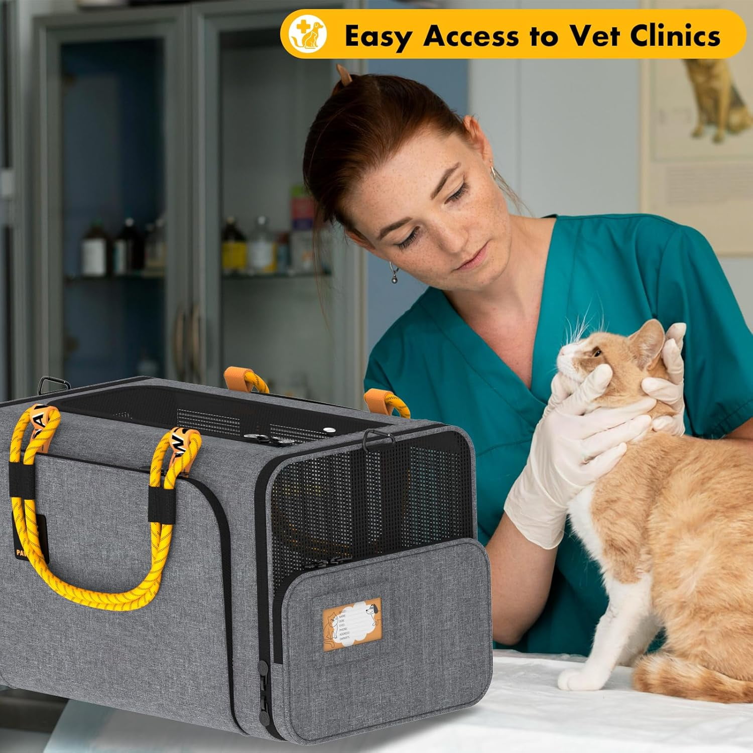 Expandable Pet Carrier TSA Airline Approved, 18″×11″×11″ Soft-Sided Top-Load Carriers for Small Dog & 2 Cats Under Seat, Collapsible Puppy & Animal Travel Bag Up to 18lbs, ID Card, Chew-Proof - Image 14