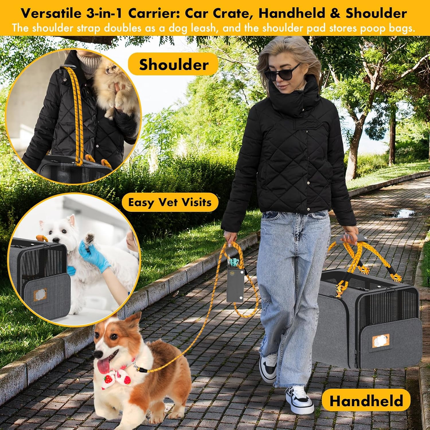 Expandable Pet Carrier TSA Airline Approved, 18″×11″×11″ Soft-Sided Top-Load Carriers for Small Dog & 2 Cats Under Seat, Collapsible Puppy & Animal Travel Bag Up to 18lbs, ID Card, Chew-Proof - Image 20