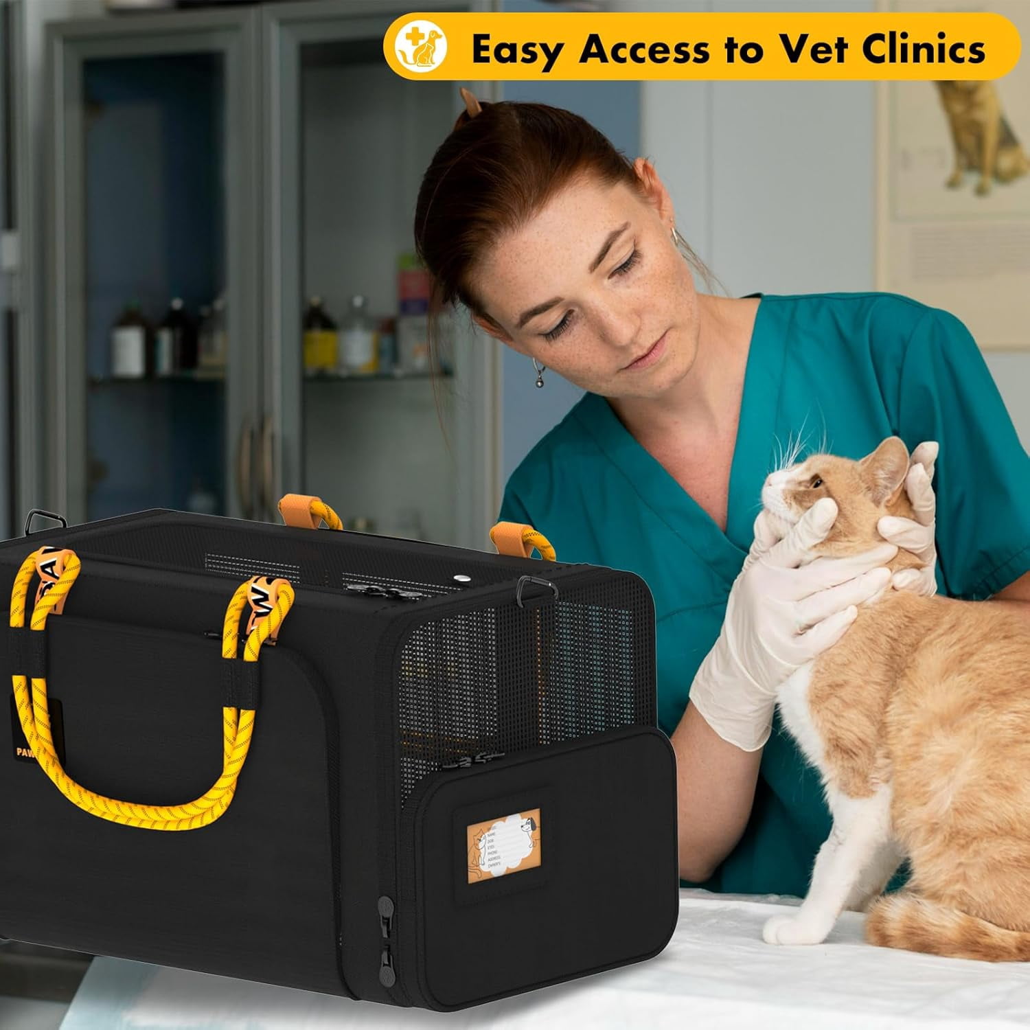 Expandable Pet Carrier TSA Airline Approved, 18″×11″×11″ Soft-Sided Top-Load Carriers for Small Dog & 2 Cats Under Seat, Collapsible Puppy & Animal Travel Bag Up to 18lbs, ID Card, Chew-Proof - Image 30