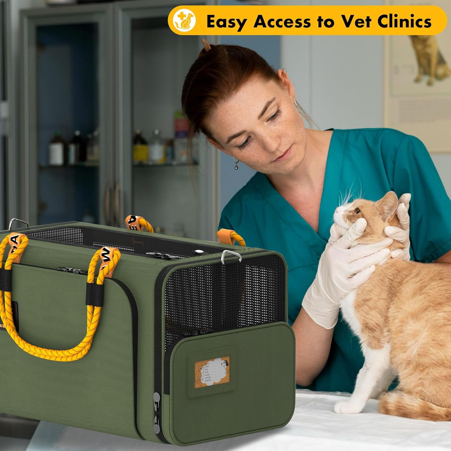 Expandable Pet Carrier TSA Airline Approved, 18″×11″×11″ Soft-Sided Top-Load Carriers for Small Dog & 2 Cats Under Seat, Collapsible Puppy & Animal Travel Bag Up to 18lbs, ID Card, Chew-Proof - Image 39