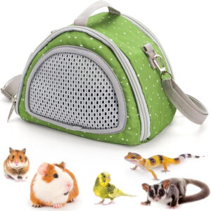 Hamster Carrier Bag Small Pet Travel Pouch with Handle & Strap Breathable