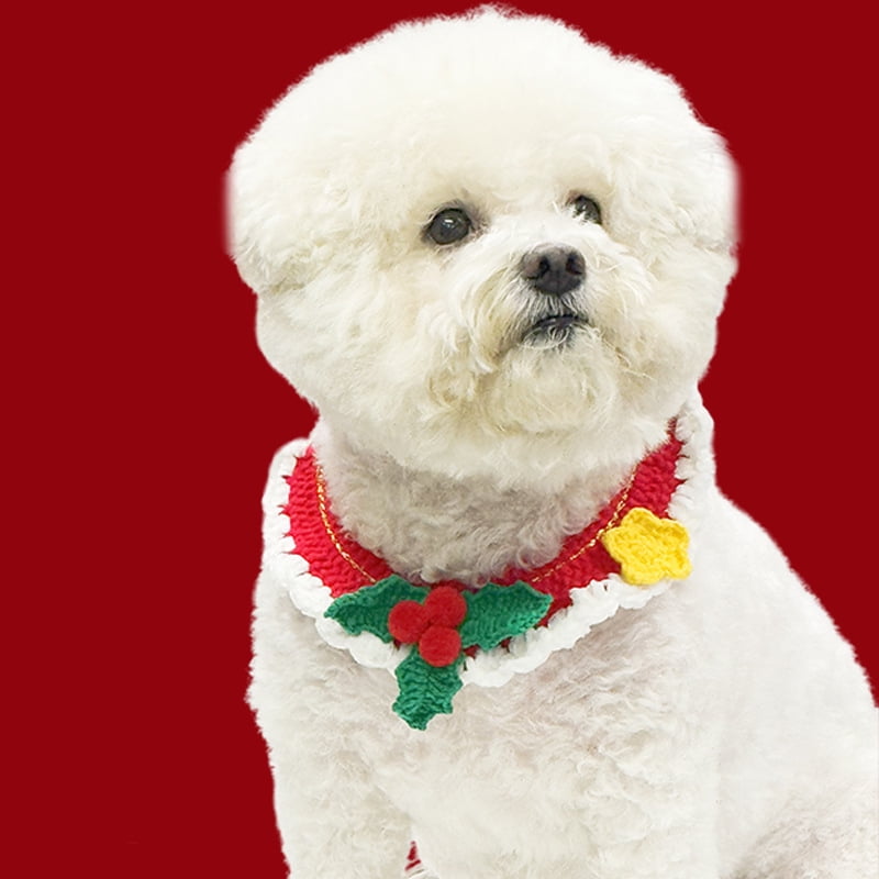 Christmas cat and dog crochet collar Christmas bib Christmas red green collar - Image 4