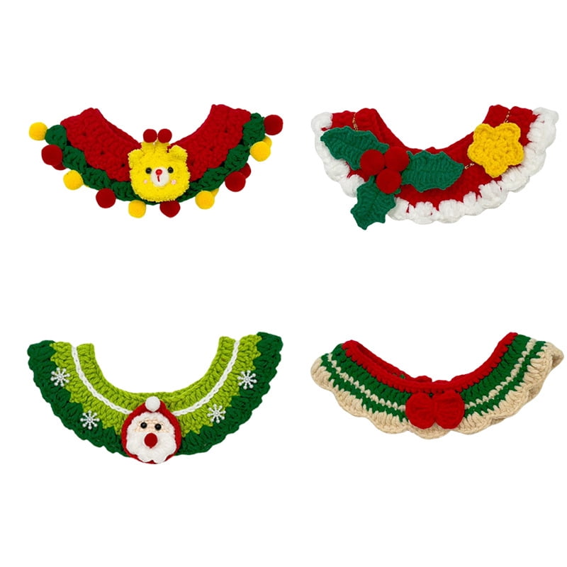 Christmas cat and dog crochet collar Christmas bib Christmas red green collar - Image 6