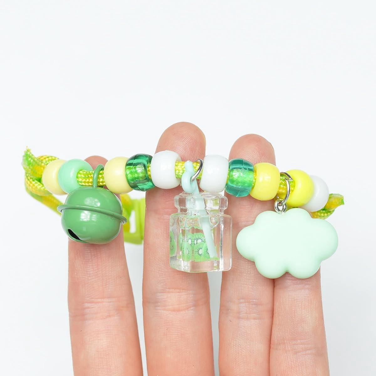 Adjustable Green Bell Cat Collar, Small Dog & Kitten Pet Collar with Jewelry Charm - Image 3