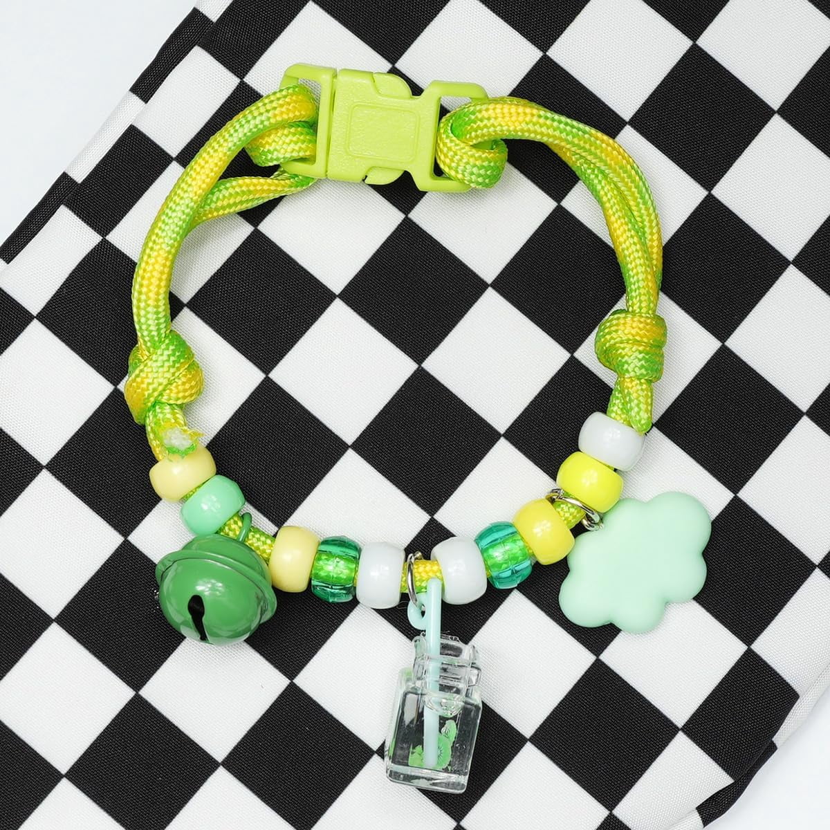 Adjustable Green Bell Cat Collar, Small Dog & Kitten Pet Collar with Jewelry Charm - Image 5
