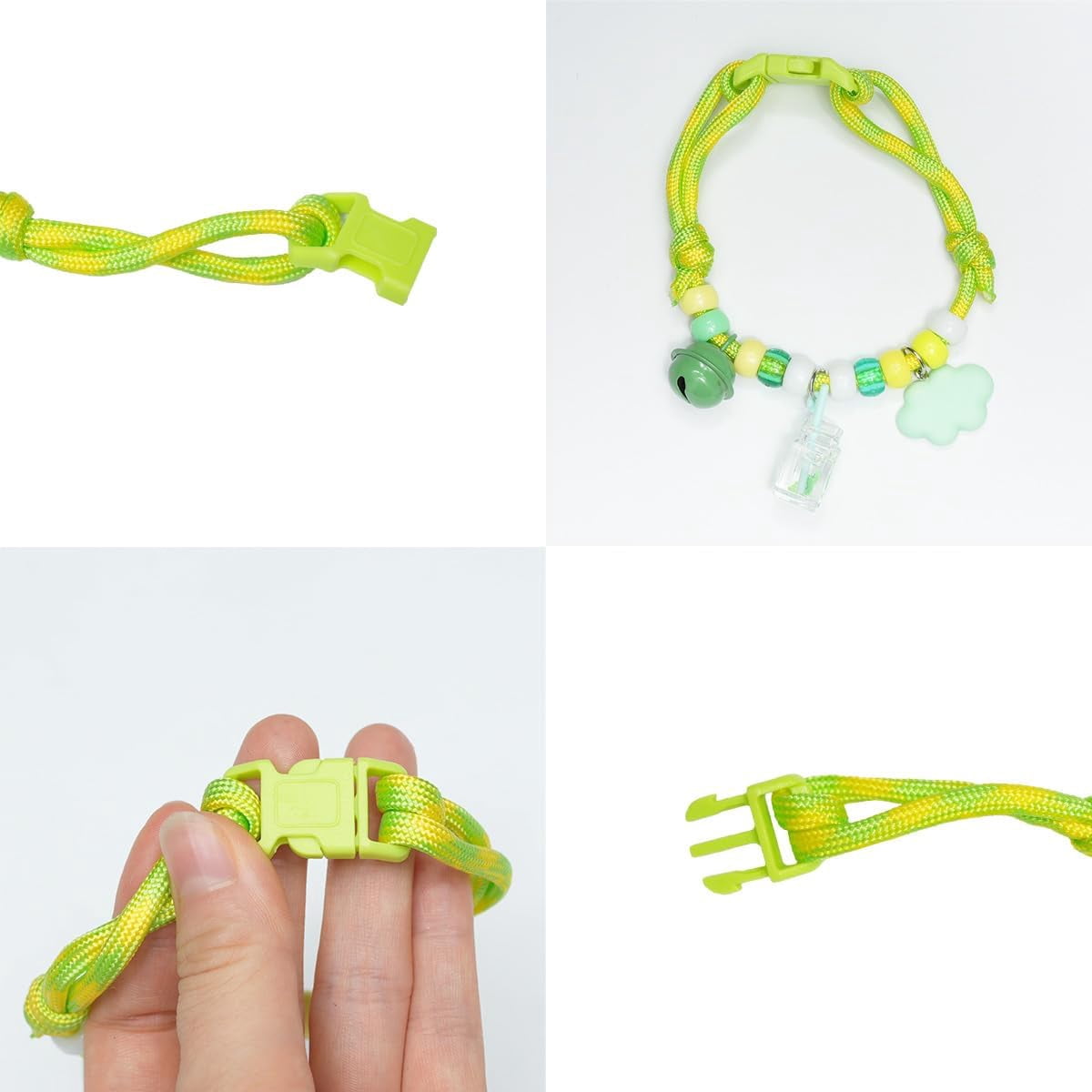 Adjustable Green Bell Cat Collar, Small Dog & Kitten Pet Collar with Jewelry Charm - Image 7