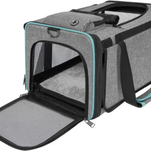 Soft-Sided Airline-Compliant Pet Carrier – 18x11x11 Inch Underseat TSA-Approved Travel Bag for Cats & Small Dogs Under 15 lbs