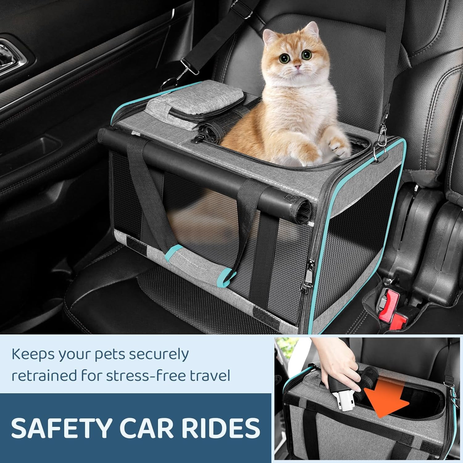 Soft-Sided Airline-Compliant Pet Carrier – 18x11x11 Inch Underseat TSA-Approved Travel Bag for Cats & Small Dogs Under 15 lbs - Image 6