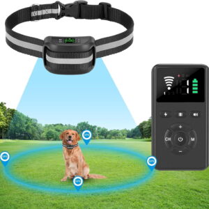 2 in 1 GPS Wireless Dog Fence, Dog Training Collar with Remote, Radius from 33 Yards to 1083 Yards, Electric Pet Containment System, Waterproof Collar, Beep Vibration Shock, for Dogs Over 20 Lbs