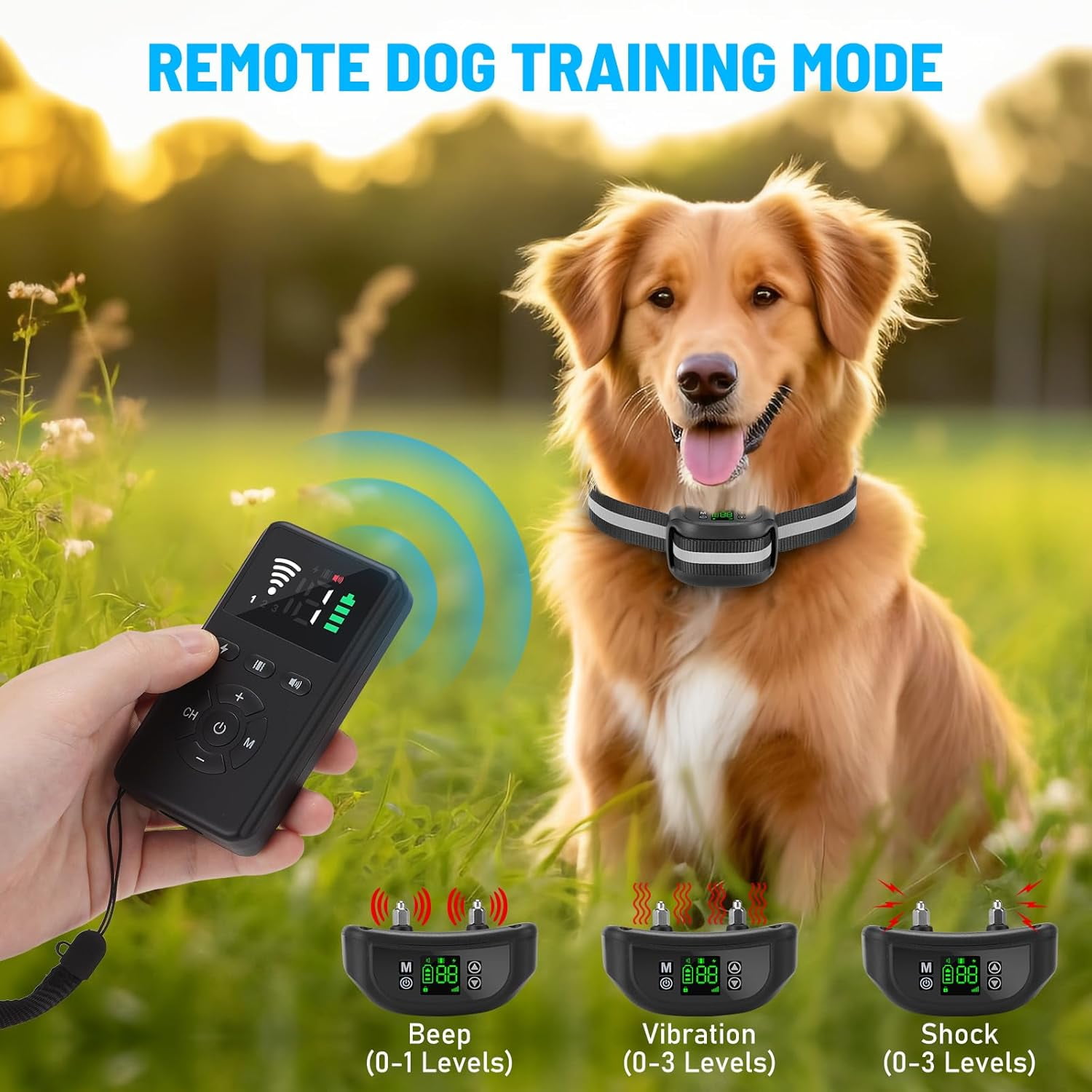 2 in 1 GPS Wireless Dog Fence, Dog Training Collar with Remote, Radius from 33 Yards to 1083 Yards, Electric Pet Containment System, Waterproof Collar, Beep Vibration Shock, for Dogs Over 20 Lbs - Image 3