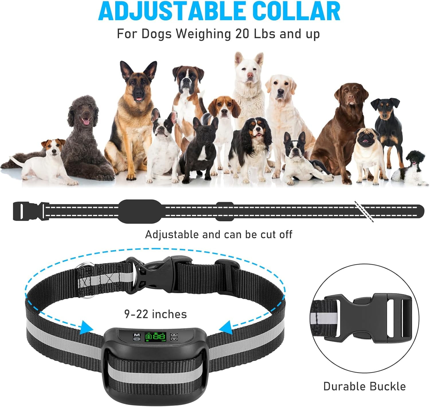2 in 1 GPS Wireless Dog Fence, Dog Training Collar with Remote, Radius from 33 Yards to 1083 Yards, Electric Pet Containment System, Waterproof Collar, Beep Vibration Shock, for Dogs Over 20 Lbs - Image 6