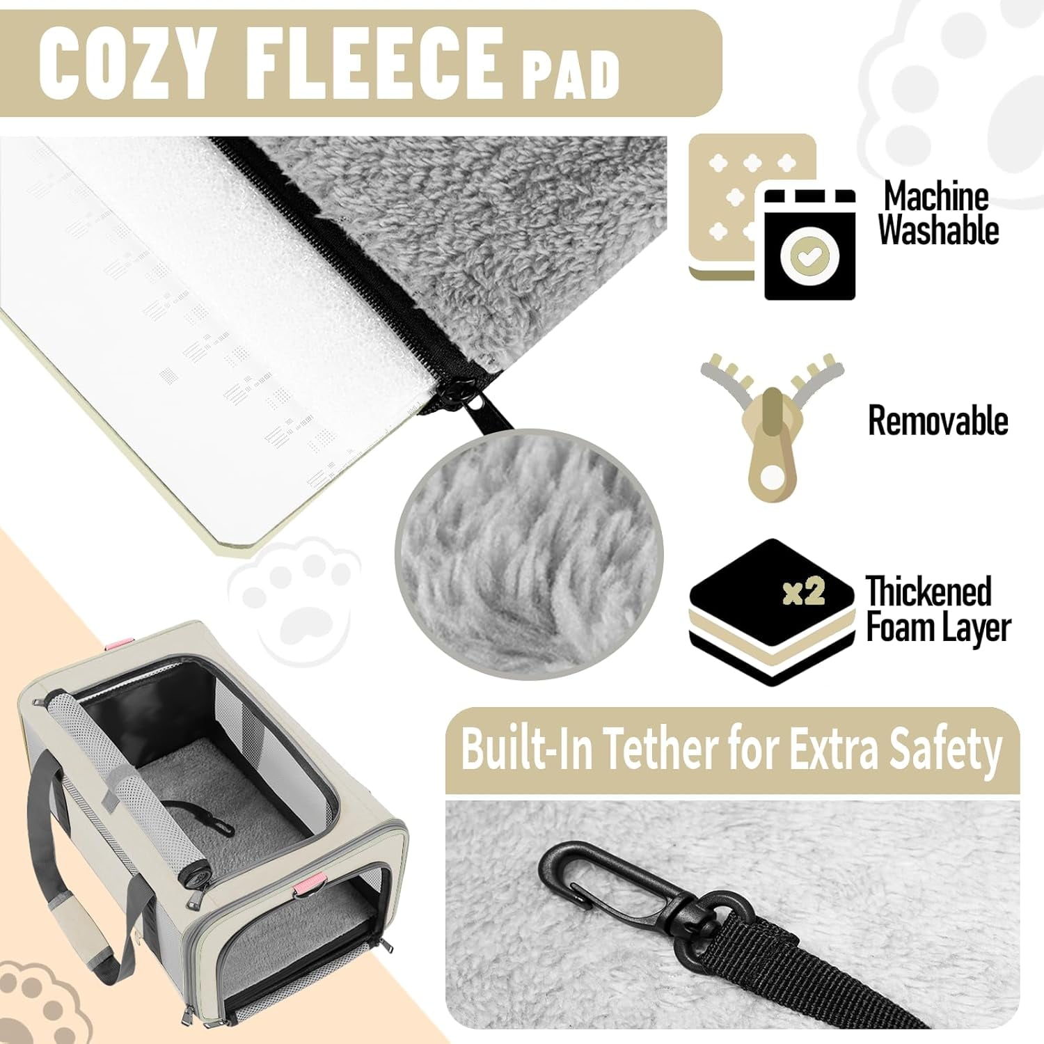 Pet Carrier for Large Cat 20 lbs+ / Soft Sided Small Dog 12 Pounds Travel Crate Top Load/Collapsible Kitty Carry Bag Big Kitten Mesh/Sturdy Animal Transport cage Kennel - Image 3