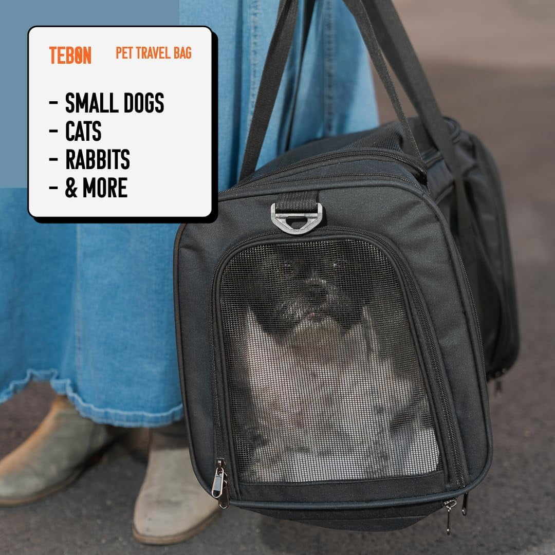 17.5" Pet Travel Carrier Bag - Collapsible Cat & Dog Carrier - Breathable, & Spacious - Image 3
