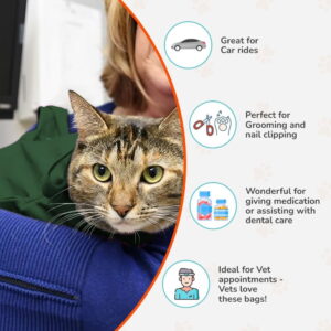 Cat-in-the-Bag Cozy Comfort Carrier - Extra Large Green Pet Carrier and Cat Carrier Soft for Cutting Nails, Vet Visits, Medication Administration, Dental Care, & Travel