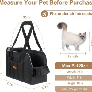 Dog Purse Carrier for Small Dogs Cats Rabbits Up to 13lbs, Lightweight Pet Sling Carriers with Crossbody Strap, Portable Puppy Soft Sided Tote Bag Carrier for Vet,Hiking,Travel Black