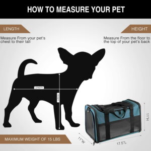 Portable Foldable Pet Carrier for Cats & Dogs, Airline Approved Travel Bag up to 15 Lbs