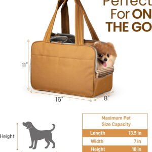 Dog Purse Carrier for Small Dogs – Cotton Padded Interior, Multiple Pockets, Breathable Mesh & Comfortable Strap –  Polyester Travel Bag, Lightweight Cat Carrier - Versatile Small Pet Bag