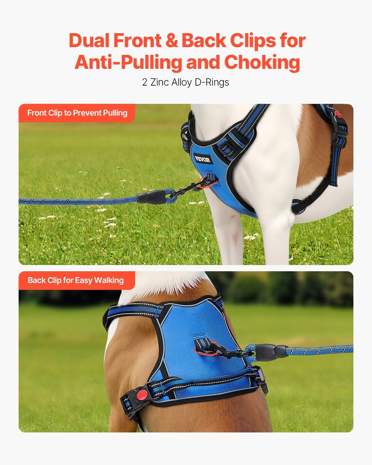 No-Pull Dog Harness for Large Dogs, Adjustable Pet Vest with Handle & Leash Set for Walking, Training, Reflective Strips for Safety - Large Breed Dog Harness - Image 3