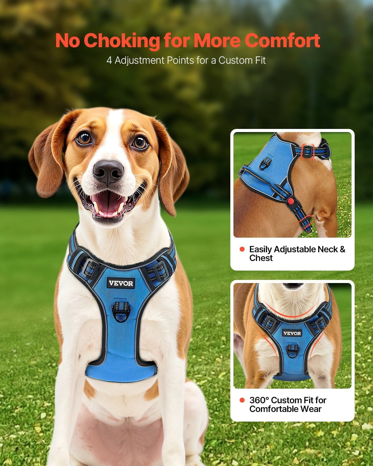 No-Pull Dog Harness for Large Dogs, Adjustable Pet Vest with Handle & Leash Set for Walking, Training, Reflective Strips for Safety - Large Breed Dog Harness - Image 6