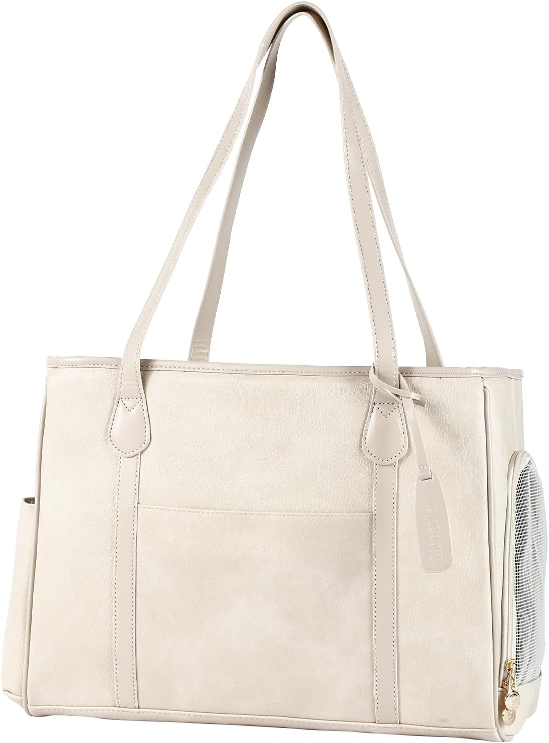 Stylish Dog Purse Carrier, Leather Pet Carrier Bag for Small Dogs Cats Puppy, Airline Approved Soft-Sided Carrier Brown - Image 8