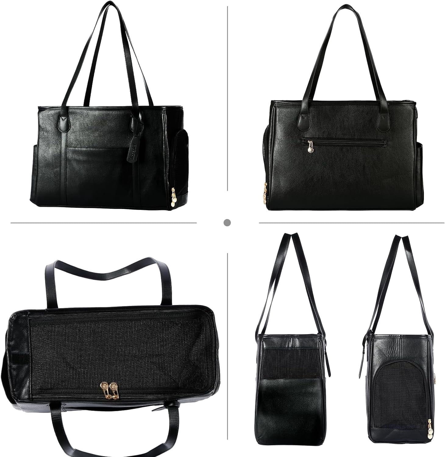 Stylish Dog Purse Carrier, Leather Pet Carrier Bag for Small Dogs Cats Puppy, Airline Approved Soft-Sided Carrier Brown - Image 31