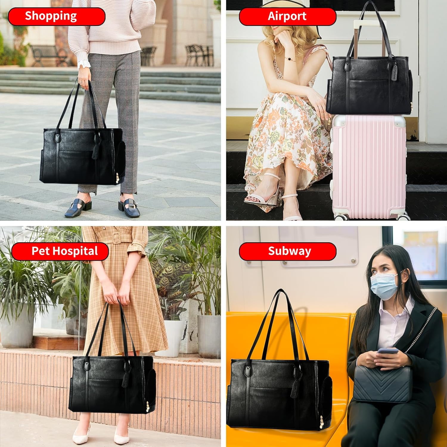 Stylish Dog Purse Carrier, Leather Pet Carrier Bag for Small Dogs Cats Puppy, Airline Approved Soft-Sided Carrier Brown - Image 33