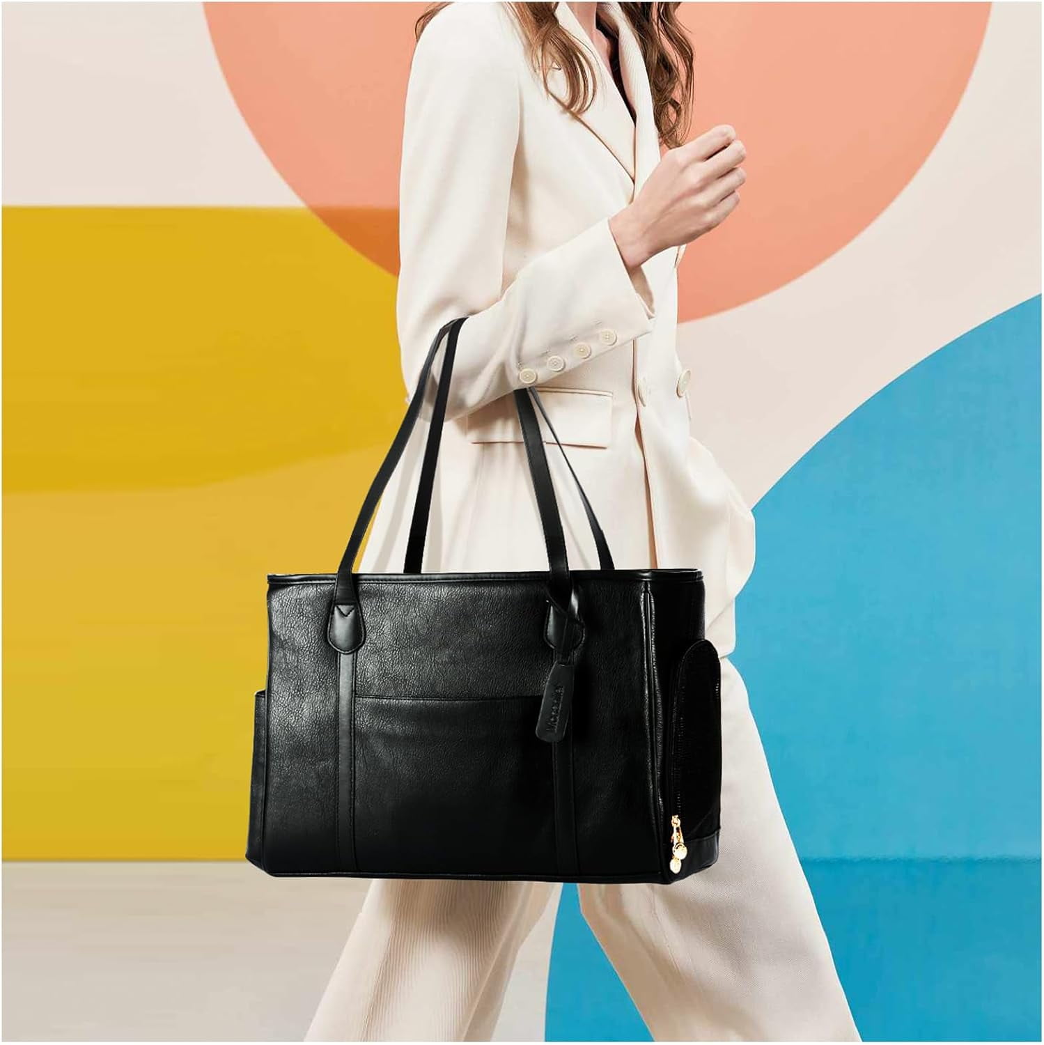 Stylish Dog Purse Carrier, Leather Pet Carrier Bag for Small Dogs Cats Puppy, Airline Approved Soft-Sided Carrier Brown - Image 35